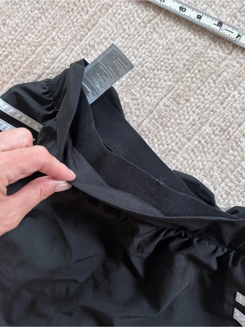 adidas Black Shorts with White Trim